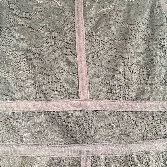 Xhilaration Black Crochet Velvet Long Sleeve Dress - Picture 5 of 5